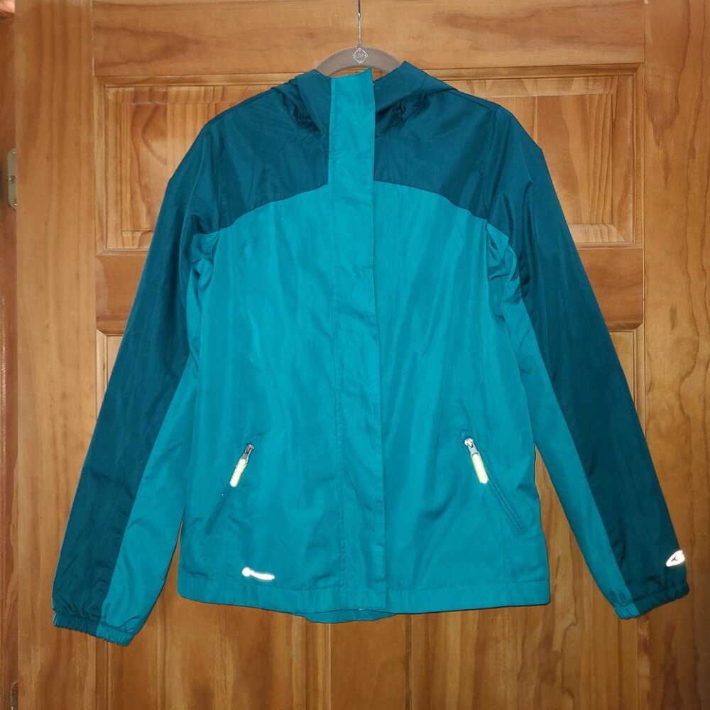 Girls C9 by Champion Teal Blue Hooded Rain Jacket
